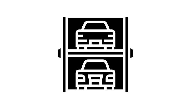 modern multilevel parking animated line icon. modern multilevel parking sign. isolated on white background
