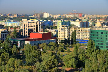 Obraz premium Bucharest Aerial View in the morning light