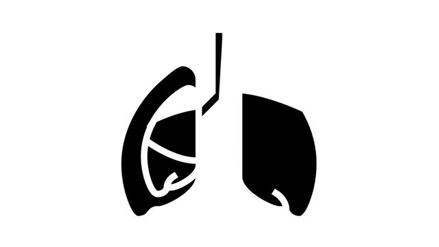 pneumothorax disease animated glyph icon. pneumothorax disease sign. isolated on white background
