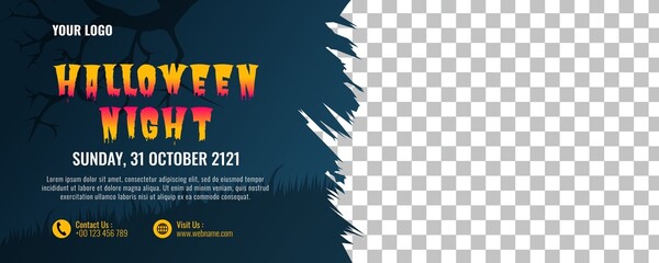 Halloween banner or party invitation background design template