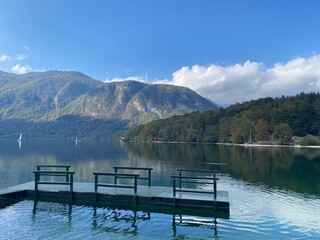 Obraz premium Bohinj lake in Slovenia landscape