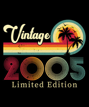 Vintage 2005 Birthday T-shirt Design	