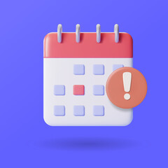 planning schedule icon concept, modern 3d calendar vector icon