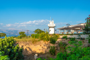 Fototapeta na wymiar Bababurnu Lighthouse in Antalya City