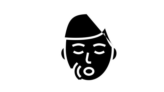 snore disease animated glyph icon. snore disease sign. isolated on white background