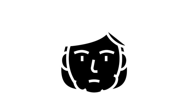 inflammation of submandibular lymph nodes animated glyph icon. inflammation of submandibular lymph nodes sign. isolated on white background