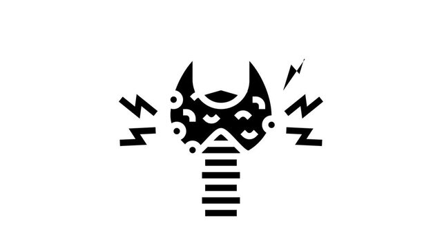 thyroid disorder disease animated glyph icon. thyroid disorder disease sign. isolated on white background