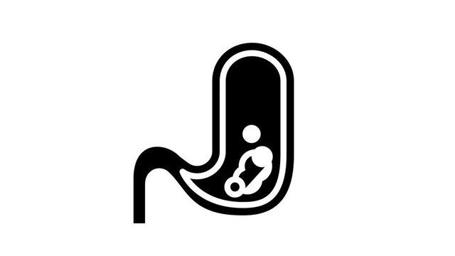 gastric disease animated glyph icon. gastric disease sign. isolated on white background