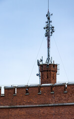 Aerial on fortifications around Kosciuszko Mound in Krakow, Poland
