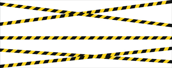 Set of caution tapes. Vector illustration.Eps 10.
