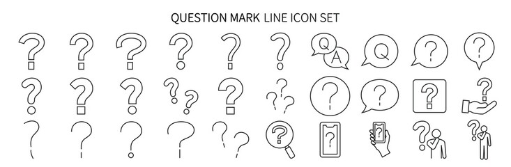 Icon set related to question marks