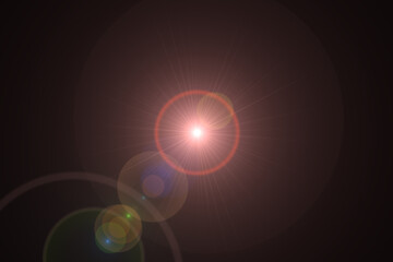 Natural, Sun flare on the black background