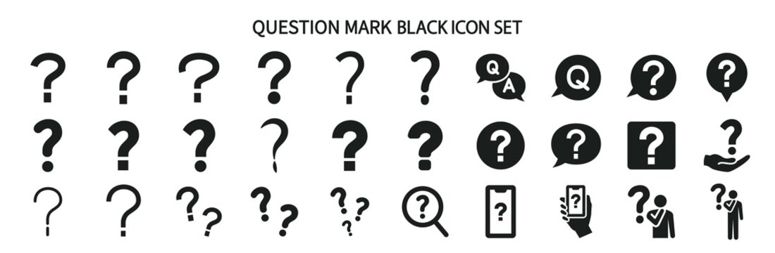 Icon set related to question marks