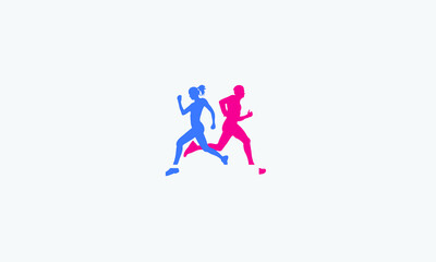 Fototapeta na wymiar Running sports vector logo design