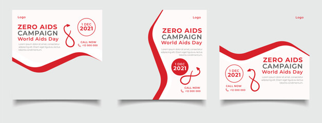 Worlds aids day for social media post or banner template