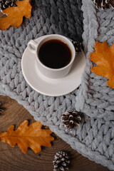 food, coffee and cookies, autumn and leaves