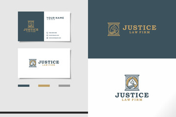Injury law logo legal attorney simple minimalist design business card set stationery firm