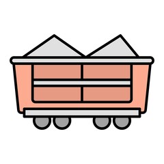 Vector Wagon Filled Outline Icon Design