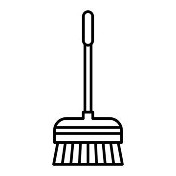 Vector Broom Outline Icon Design