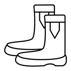  Vector Construction Boots Outline Icon Design