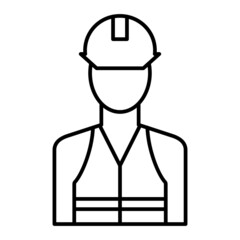 Vector Worker Outline Icon Design