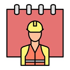 Vector Labour Day Filled Outline Icon Design