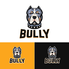 american pit bull terrier head drawing as logo or powerful dog symbol, vector illustration - 464068468