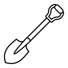 Vector Shovel Outline Icon Design