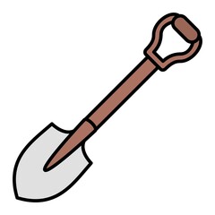  Vector Shovel Filled Outline Icon Design