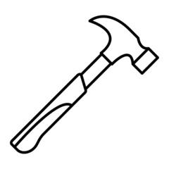Vector Hammer Outline Icon Design