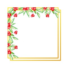 christmas holly berry frame template