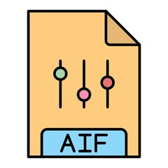 Vector AIF Filled Outline Icon Design