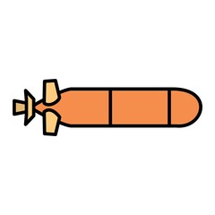 Vector Torpedo Filled Outline Icon Design