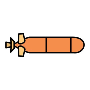 recommend clip art: Vector Torpedo Filled Outline Icon Design