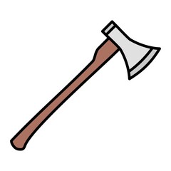 Vector Axe Filled Outline Icon Design