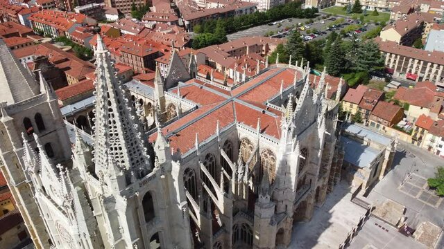 Aerial views of Leon's Cathedral