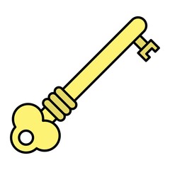 Vector Key Filled Outline Icon Design