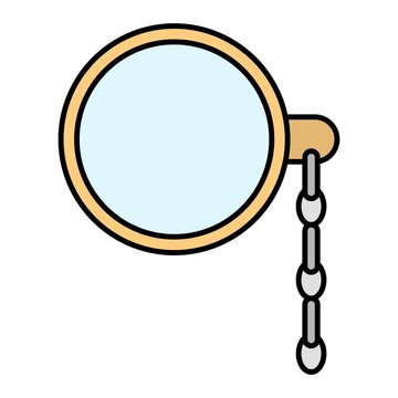 Vector Monocle Filled Outline Icon Design