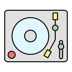 Vector Turntable Filled Outline Icon Design