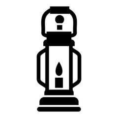 Vector Oil Lamp Glyph Icon Design