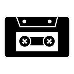 Vector Cassette Glyph Icon Design