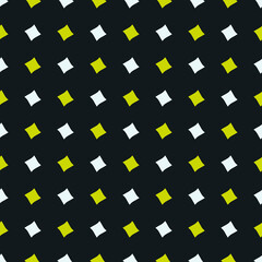 Four-pointed stars in yellow and white on a black background. Vector.