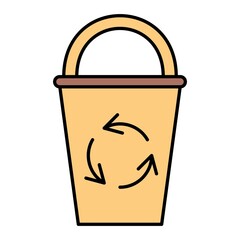 Vector Dustbin Filled Outline Icon Design
