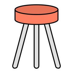 Vector Stool Filled Outline Icon Design