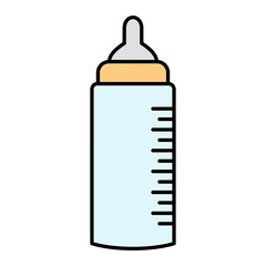 Vector Baby Bottle Filled Outline Icon Design