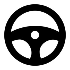 Vector Steering Wheel Glyph Icon Design