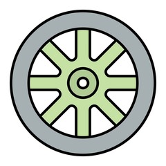 Obraz premium Vector Wheel Filled Outline Icon Design