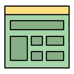 Vector Layout Filled Outline Icon Design