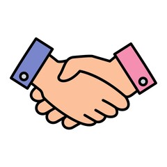  Vector Handshake Filled Outline Icon Design