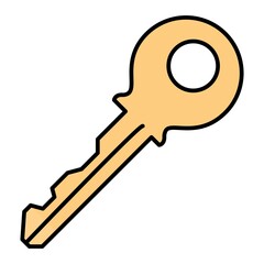 Vector Key Filled Outline Icon Design